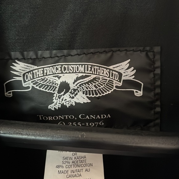 CANADIAN leather motorcycle jacket - Fits Medium Large - PROUDLY Made in Canada - Picture 3 of 8